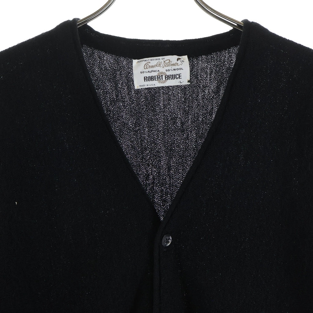 VINTAGE(ヴィンテージ) 60S ARNOLD PALMER ROBERT BRUCE ALPACA WOOL KNIT CARDIGAN USA製 アルパカウールニットカーディガン ブラック