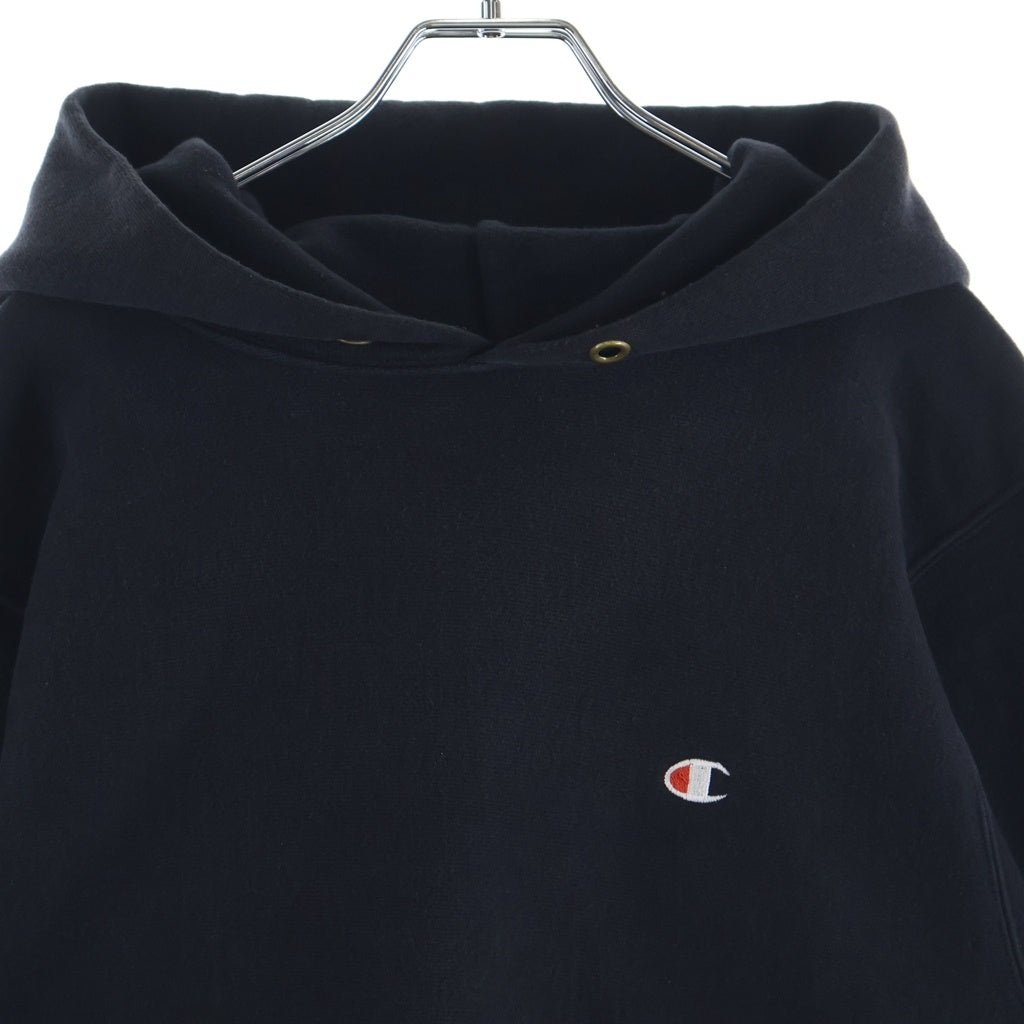 CHAMPION(チャンピオン) 90S REVERSEWEAVE HOODED SWEATSHIRT リバースウィーブ USA製 目あり 刺繍タグ プルオーバースウェットパーカー フーディー ブラック