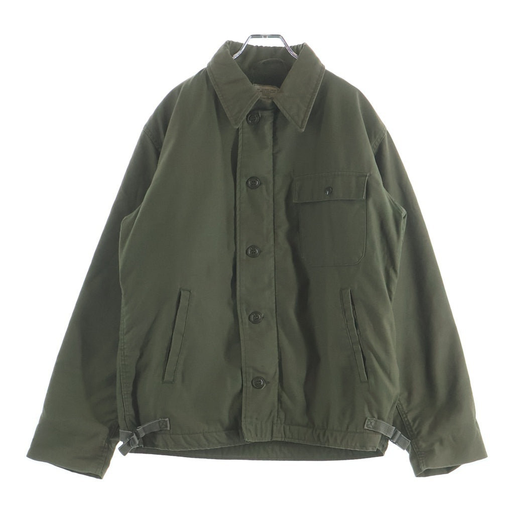 MILITARY(ミリタリー) 80S VINTAGE U.S.NAVY A-2 DECK JACKET ヴィンテージ 米海軍 裏地ボア デッキジャケット カーキ 8415-00-753-5612
