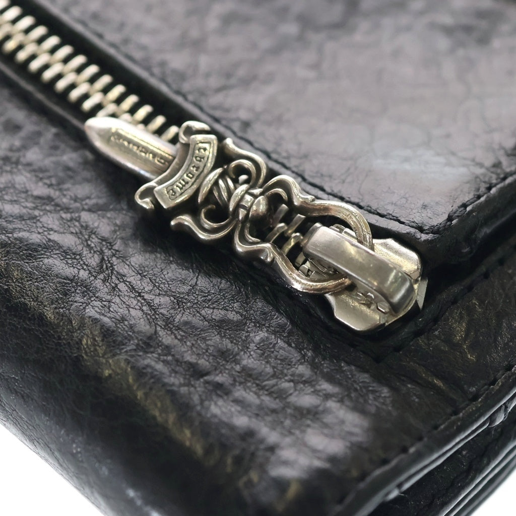CHROME HEARTS(クロムハーツ) WAVE MINI ウェーブミニ レザーウォレット 財布 ブラック