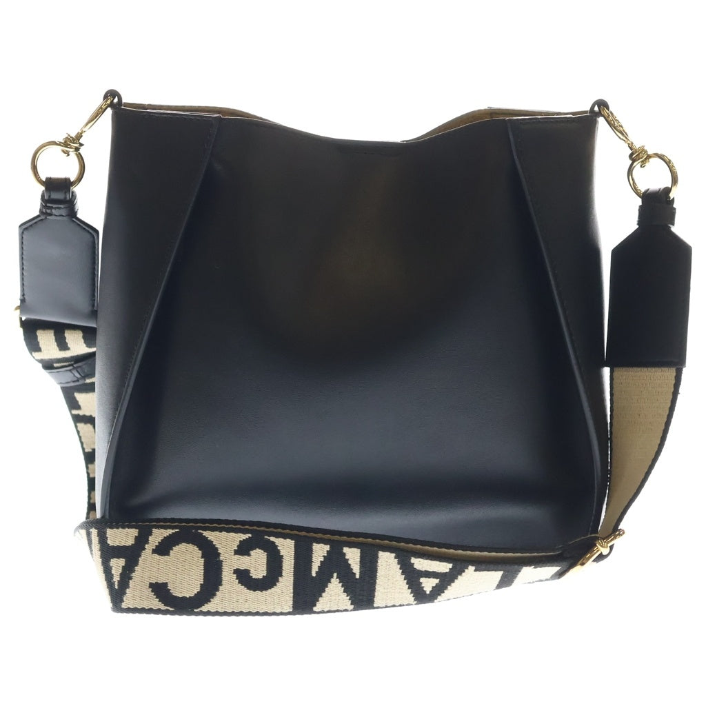 STELLA McCARTNEY(ステラマッカートニー) ロゴアジャスタブルベルト エコレザー ポシェット ショルダーバッグ ブラック 700073 W8542 レディース
