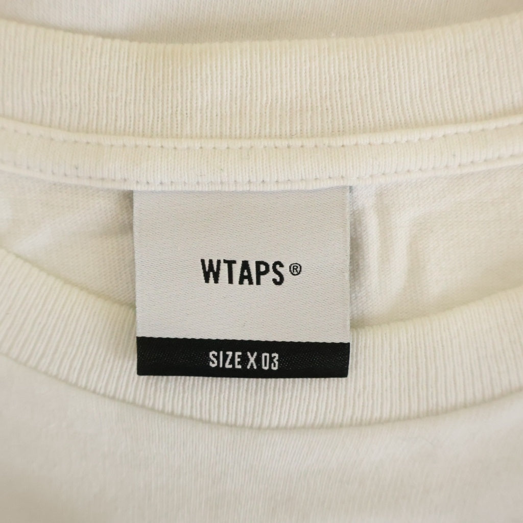 WTAPS(ダブルタップス) 25SS 251MV SS COTTON フロントプリント コットン クルーネック半袖Tシャツ カットソー ホワイト 251ATDT-STMO1S