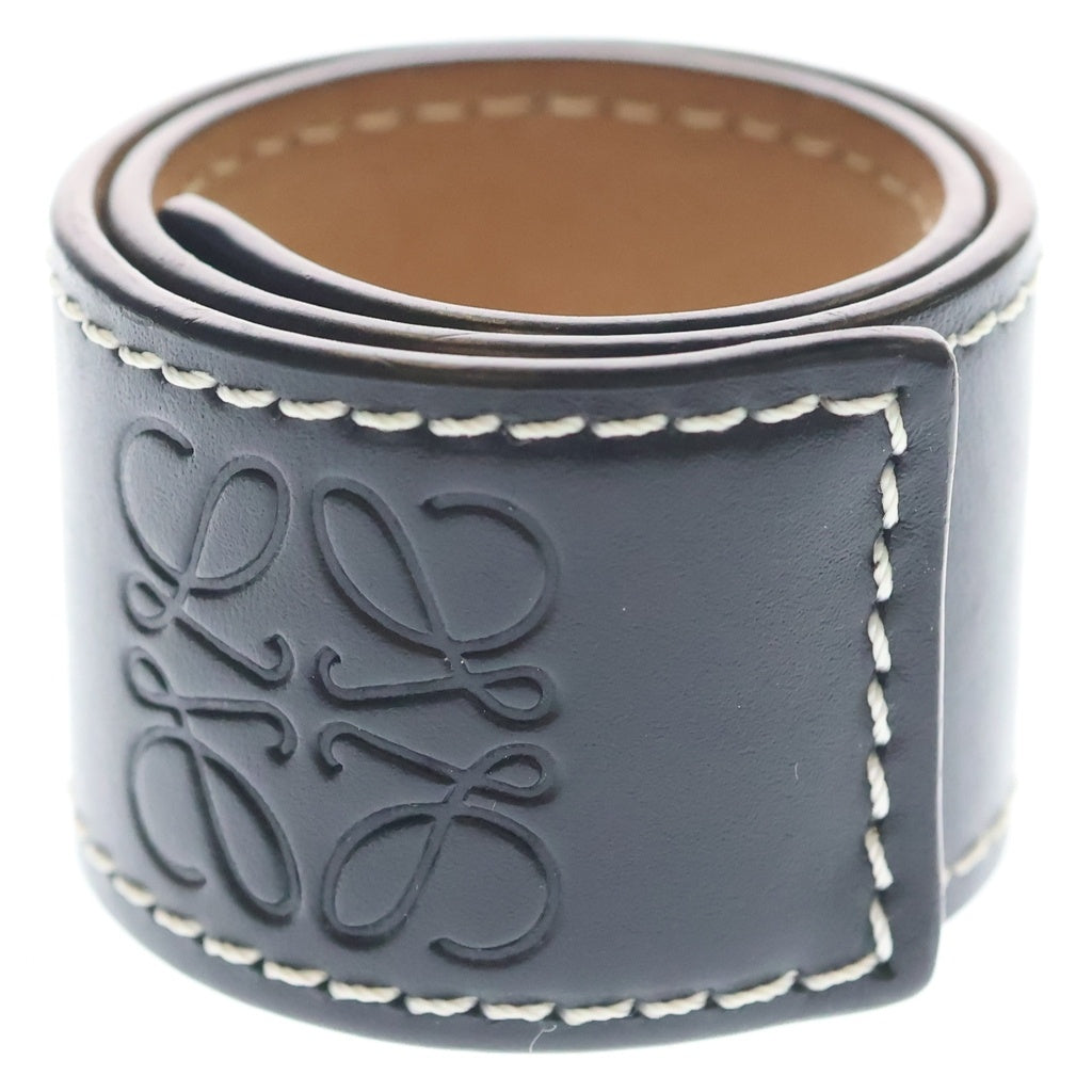 LOEWE(ロエベ) SMALL SLAP BRACELET スモール スラップ アナグラムロゴ レザーブレスレット ブラック レディース