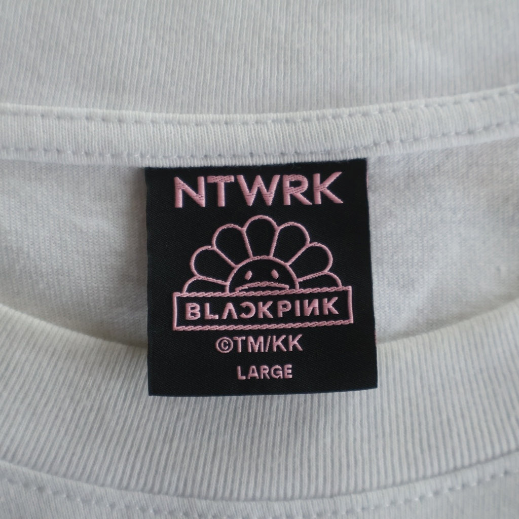 村上隆(ムラカミタカシ) ×BLACKPINK FLOWER GARDEN LONG SLEEVE SHIRT グラフィックプリント クルーネック コットン 長袖Tシャツ カットソー ホワイト 20783223