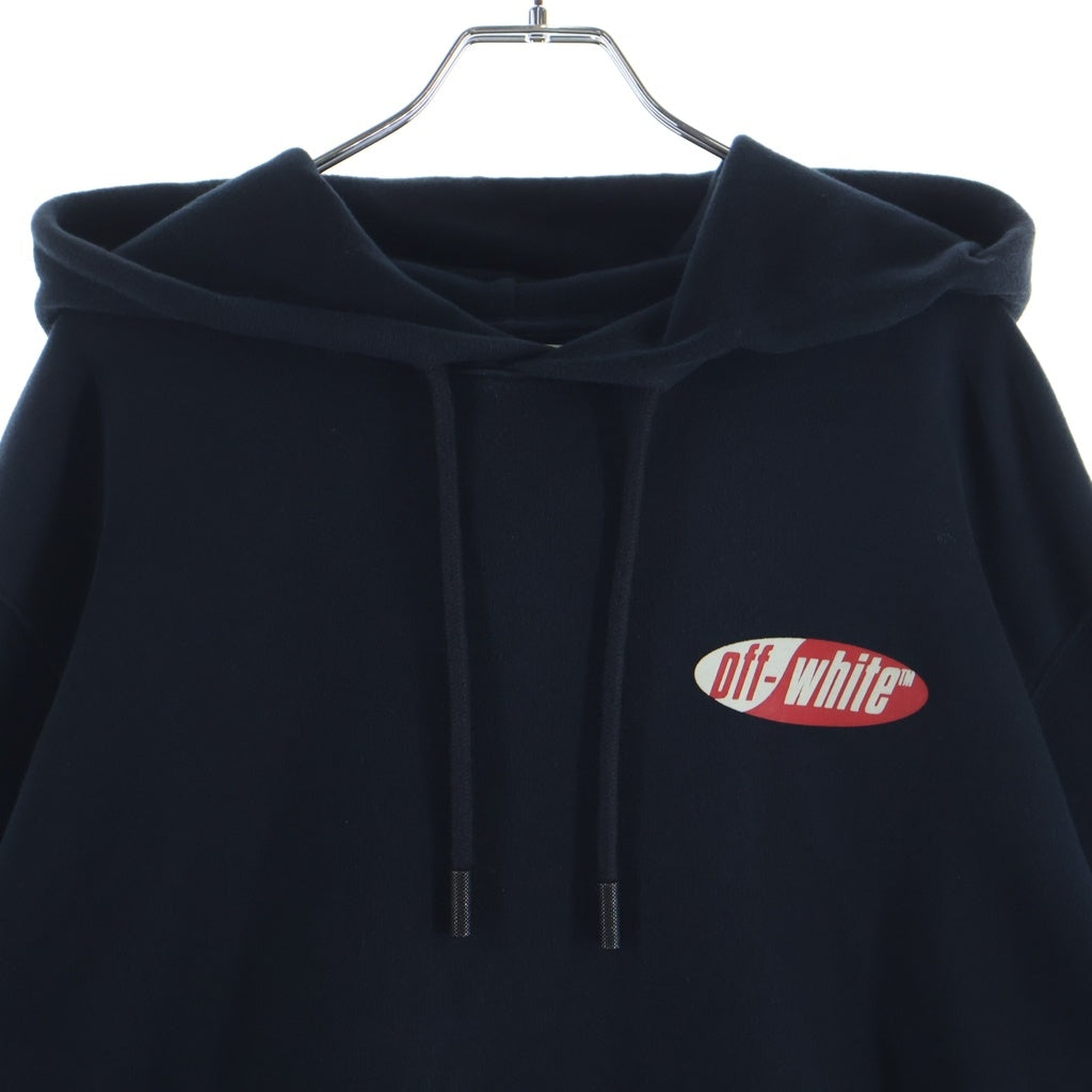 OFF-WHITE(オフホワイト) 19SS DIAG SPLIT LOGO SLIM HOODIE ダイアグ スプリットロゴ スリム スウェットフーディー プルオーバーパーカー ブラック OMBB034S19003006
