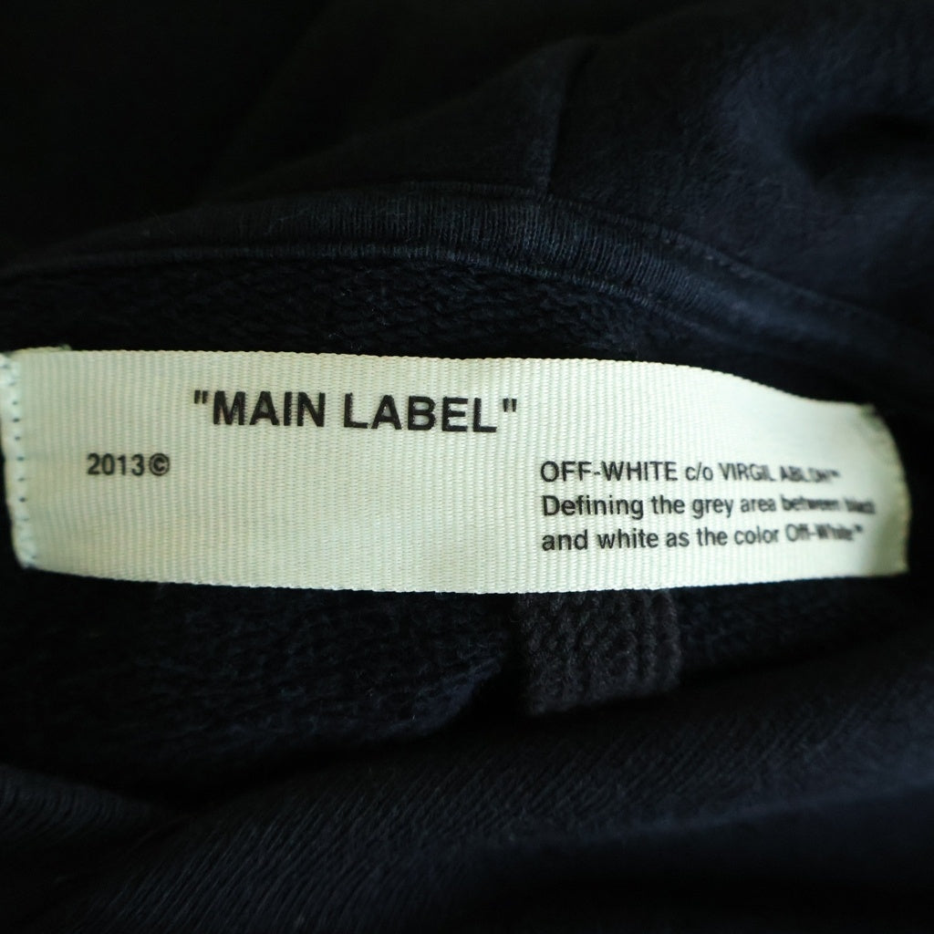 OFF-WHITE(オフホワイト) 19SS DIAG SPLIT LOGO SLIM HOODIE ダイアグ スプリットロゴ スリム スウェットフーディー プルオーバーパーカー ブラック OMBB034S19003006