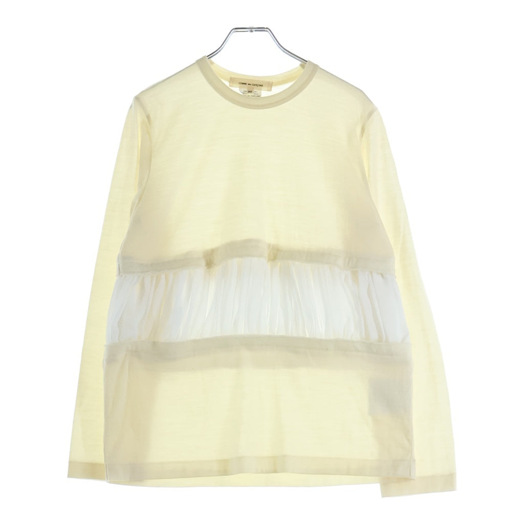 COMME des GARCONS(コムデギャルソン) 20AW チュールドッキングニット レディース 長袖クルーネック アイボリー GF-T012