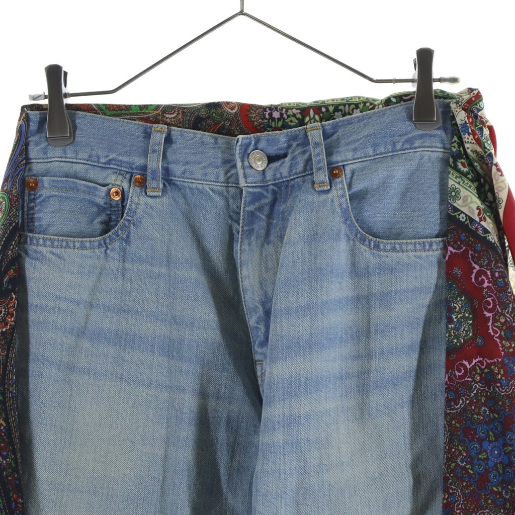 COMME des GARCONS JUNYA WATANABE MAN(コムデギャルソンジュンヤワタナベマン) 26SS ×LEVIS Wネームスカーフ付 ストレートデニムパンツ ブルー JQーP201 レディース