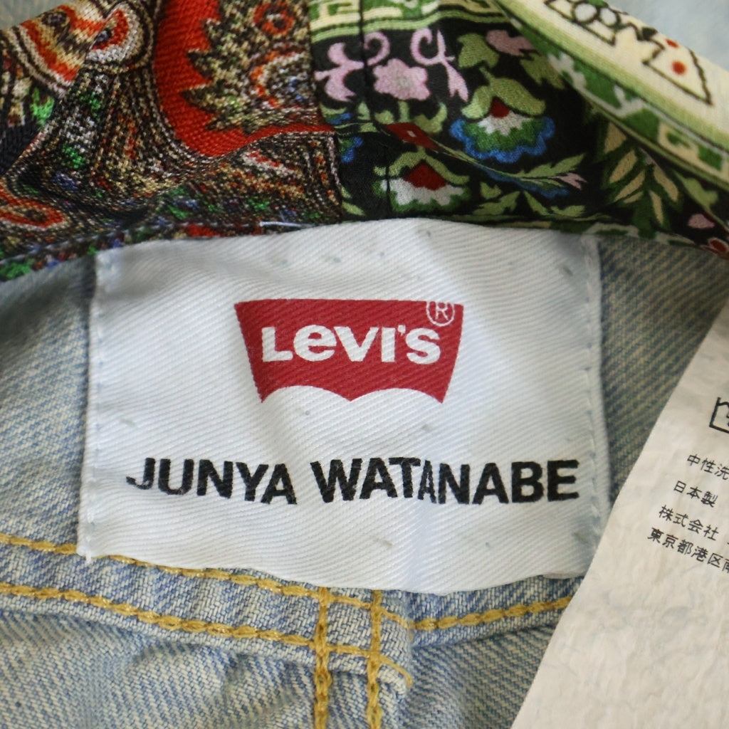 COMME des GARCONS JUNYA WATANABE MAN(コムデギャルソンジュンヤワタナベマン) 26SS ×LEVIS Wネームスカーフ付 ストレートデニムパンツ ブルー JQーP201 レディース