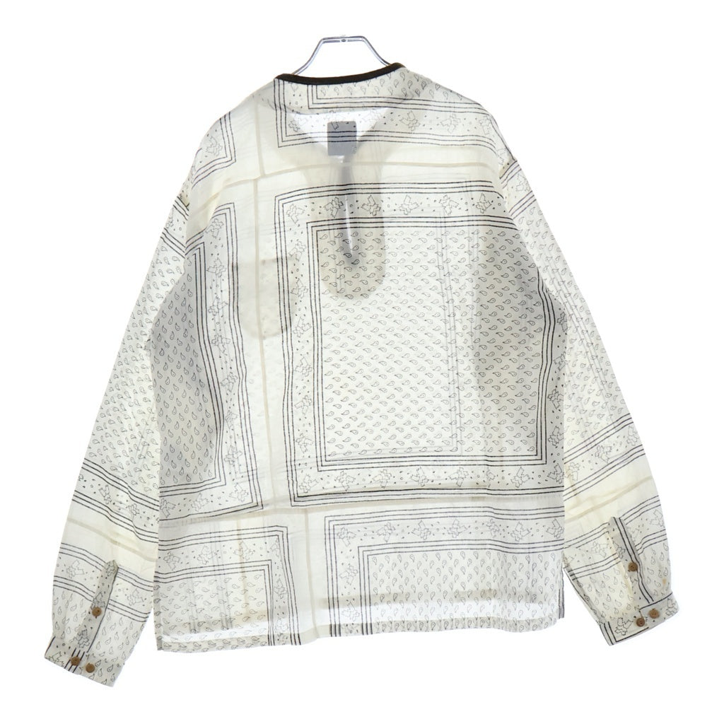 VISVIM(ヴィスヴィム) ICT TUNIC SHIRT バンダナ柄 コットン 長袖シャツ ホワイト 0220905011009