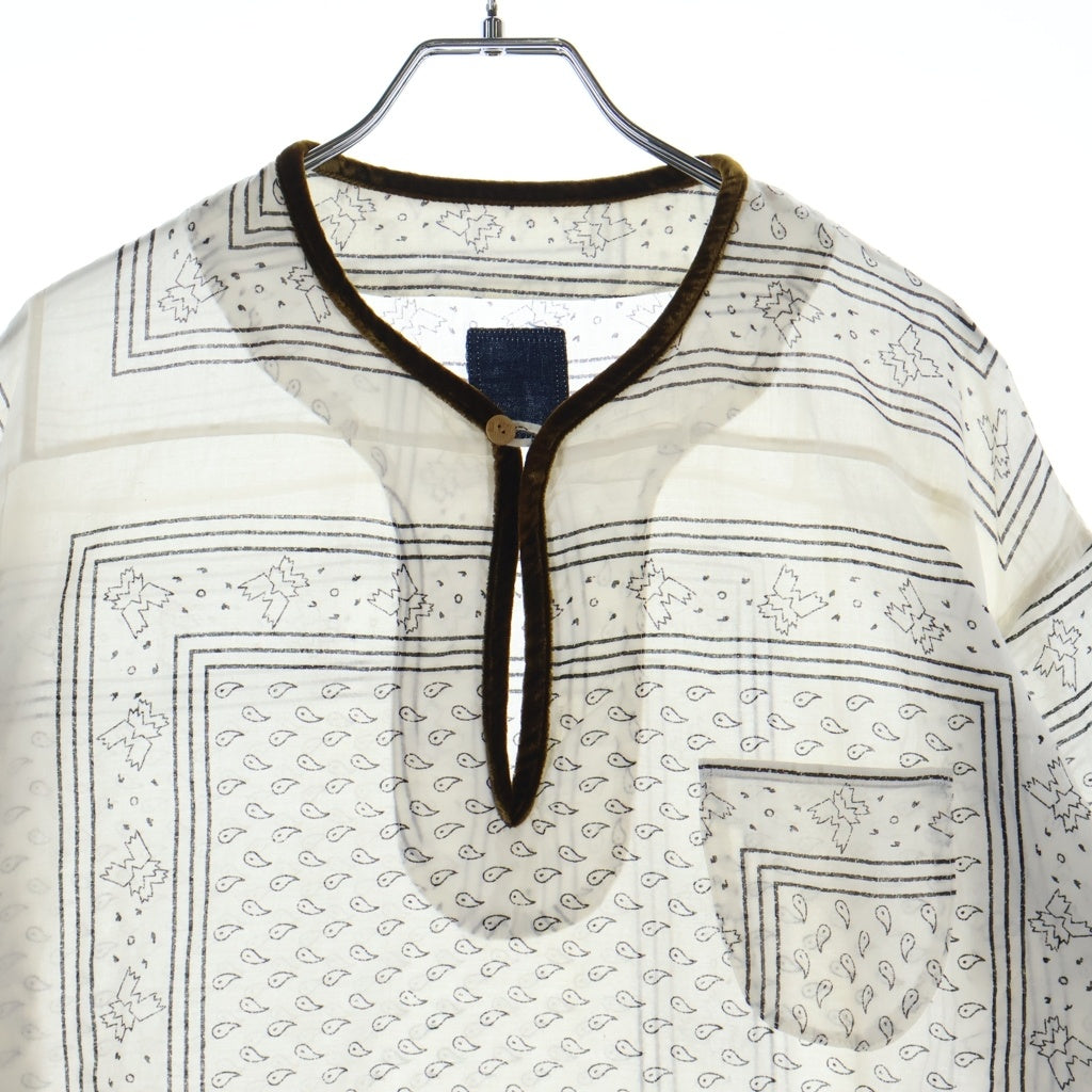 VISVIM(ヴィスヴィム) ICT TUNIC SHIRT バンダナ柄 コットン 長袖シャツ ホワイト 0220905011009