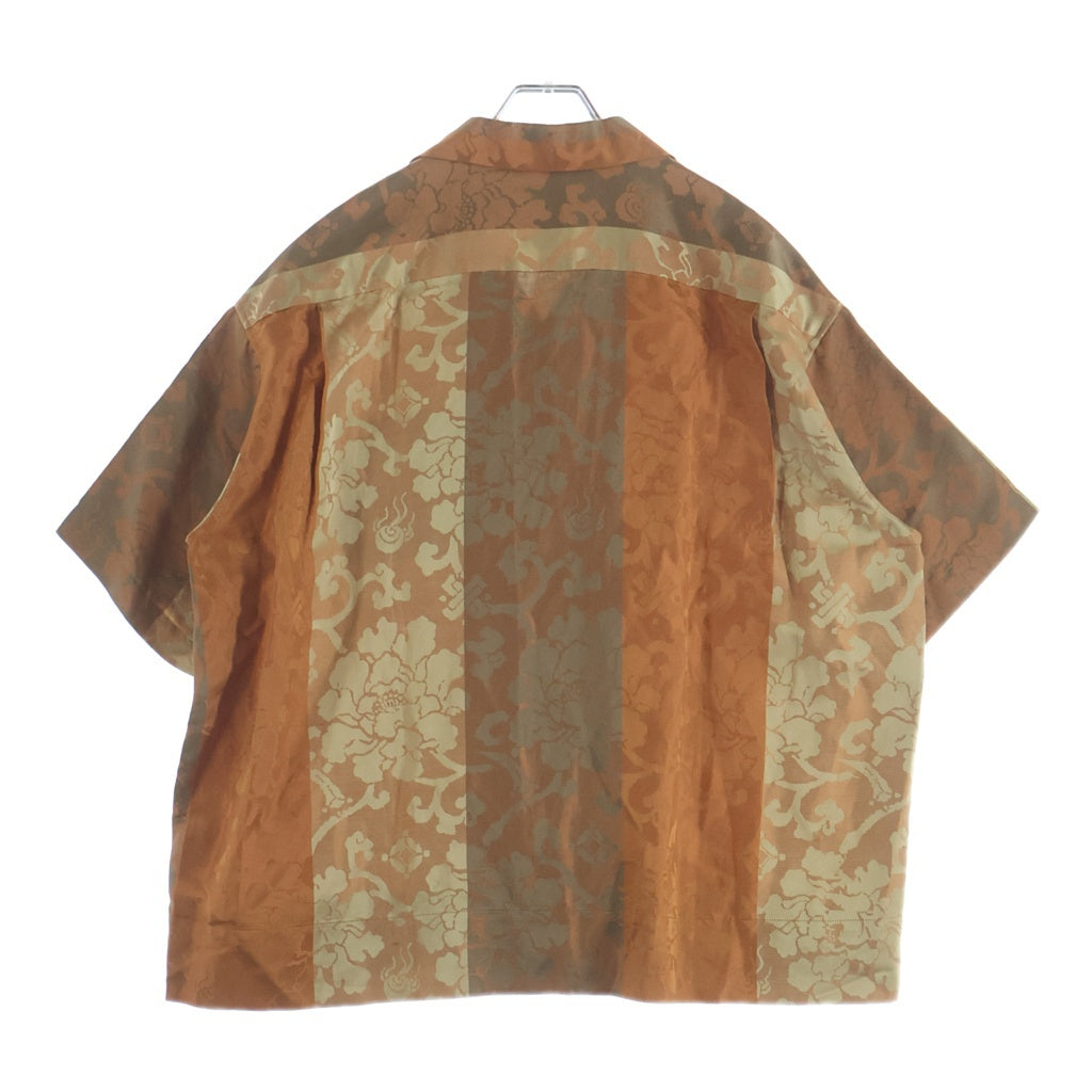 VISVIM(ヴィスヴィム) 23SS COPA SHIRT シルクジャカード 花柄 半袖シャツ オレンジ