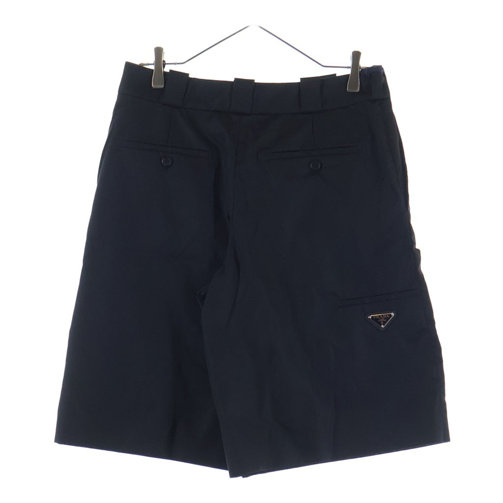 PRADA(プラダ) 23SS RE-NYLON リナイロン トライアングルロゴプレート バミューダショーツ パンツ レディース ブラック DNA863 S192 1WQ8