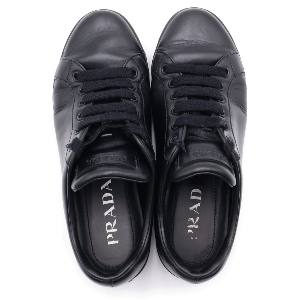 PRADA(プラダ) レースアップ シュータンロゴ ローカットシューズ スニーカー ブラック レディース DNC700