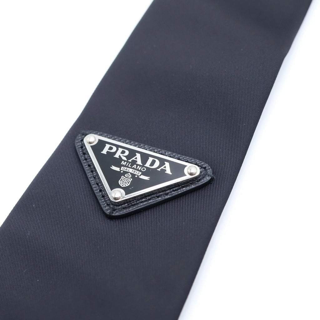 PRADA(プラダ) 19AW RE-NYLON リナイロン トライアングルロゴ ネクタイ ブラック