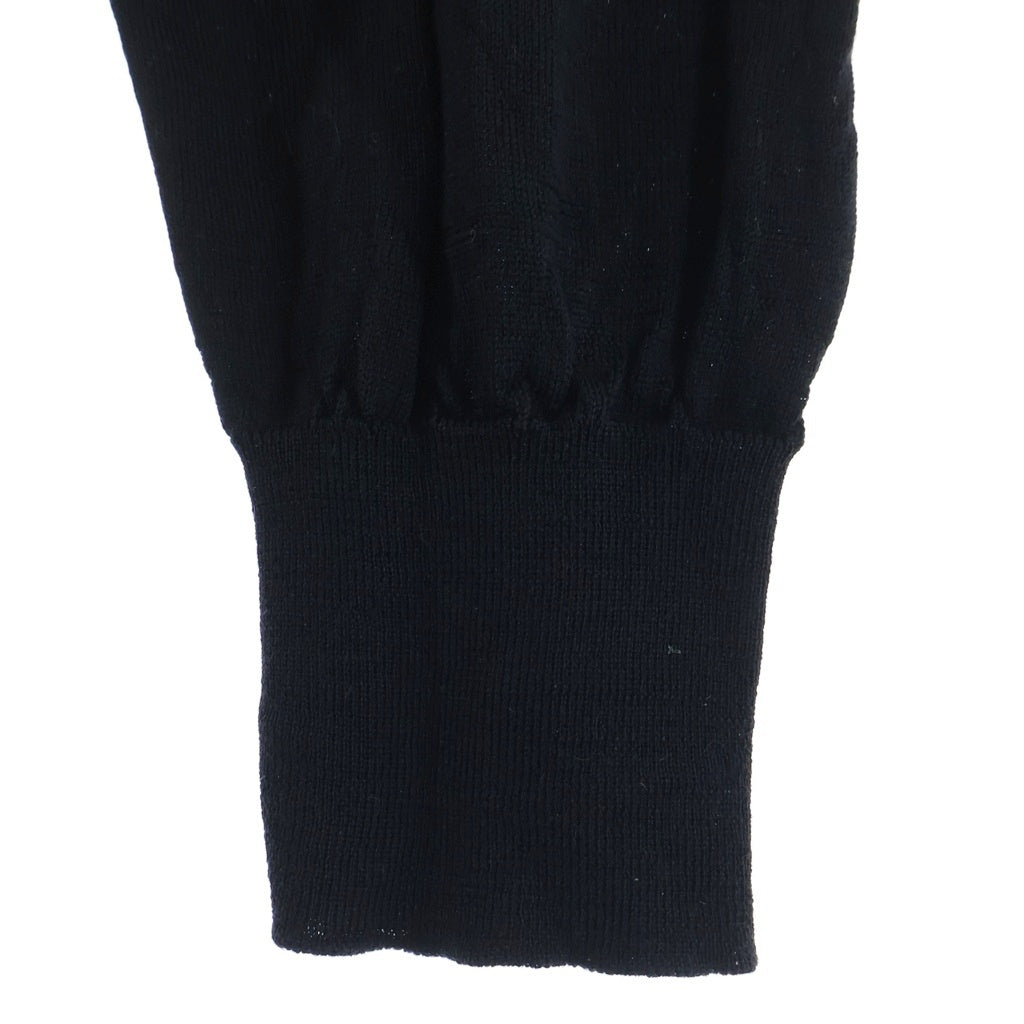 PRADA(プラダ) 24AW WOOL KNIT POLO SHIRT ウールニット長袖ポロシャツ レディース ブラック DNA00T S000 145T