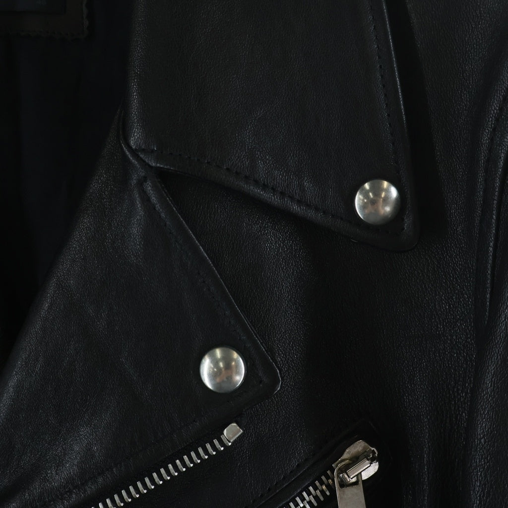 DIESEL BLACK GOLD(ディーゼルブラックゴールド) イタリア製 シープスキン レザー ダブルライダースジャケット ブラック