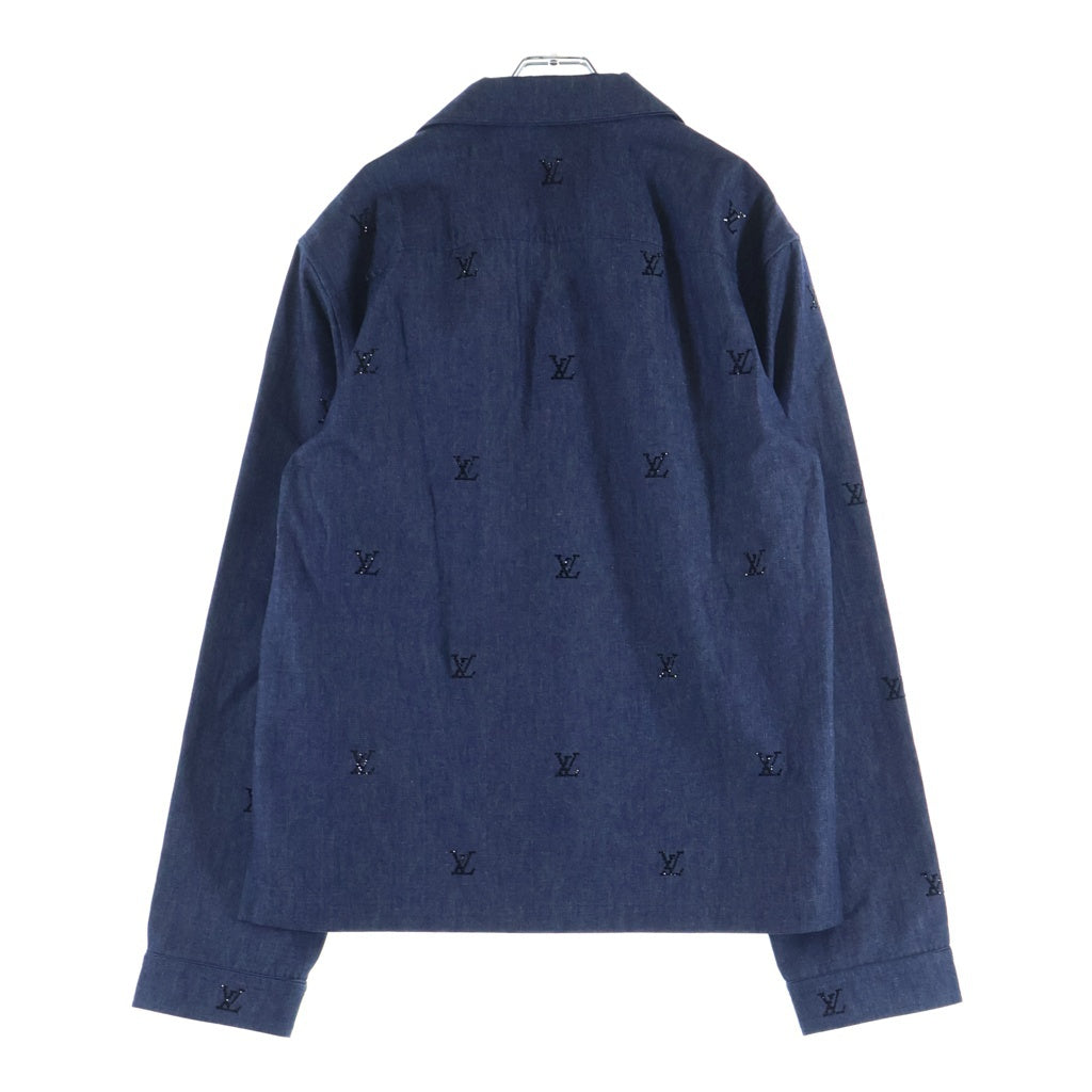 LOUIS VUITTON(ルイヴィトン) 25SS LV ブラゾン エンベリッシュド デニム 長袖パジャマシャツジャケット インディゴ RM251MM RBA HSS05W
