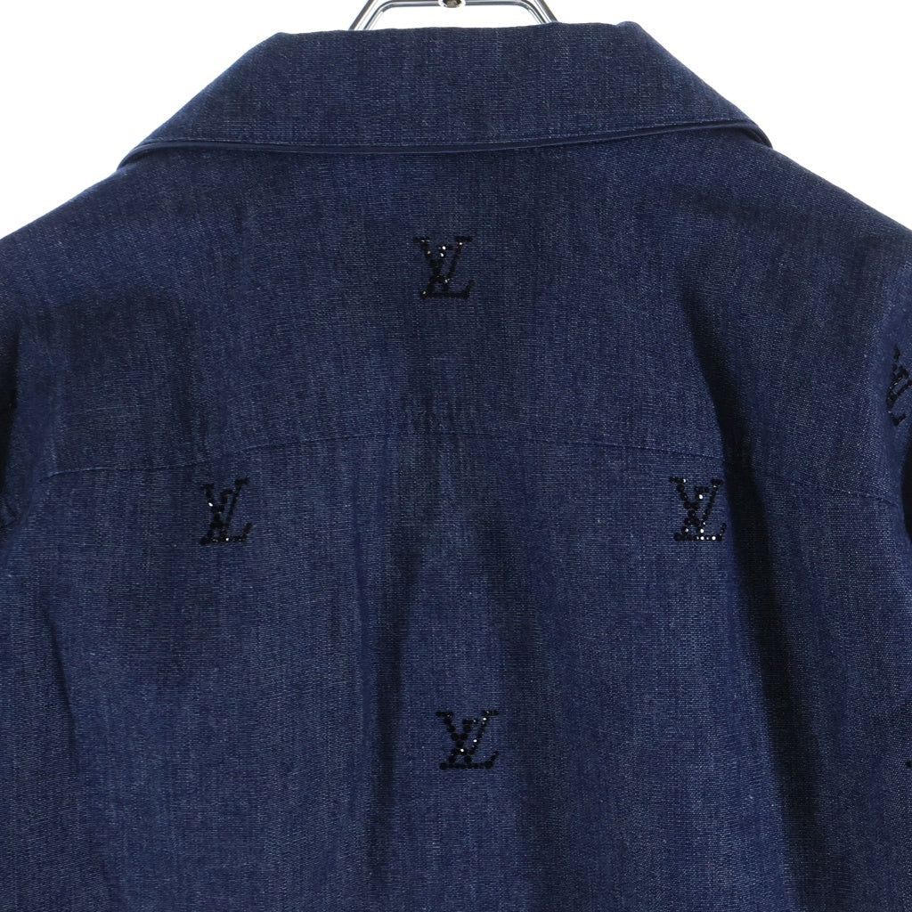 LOUIS VUITTON(ルイヴィトン) 25SS LV ブラゾン エンベリッシュド デニム 長袖パジャマシャツジャケット インディゴ RM251MM RBA HSS05W
