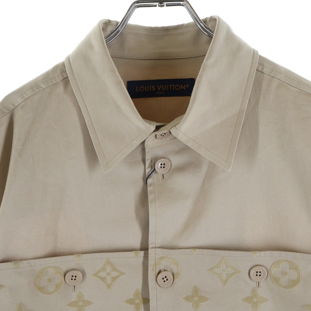LOUIS VUITTON(ルイヴィトン) 24SS フロックモノグラム カジュアルコットン オーバーシャツジャケット ベージュ RM241MQ FUG HQB45W