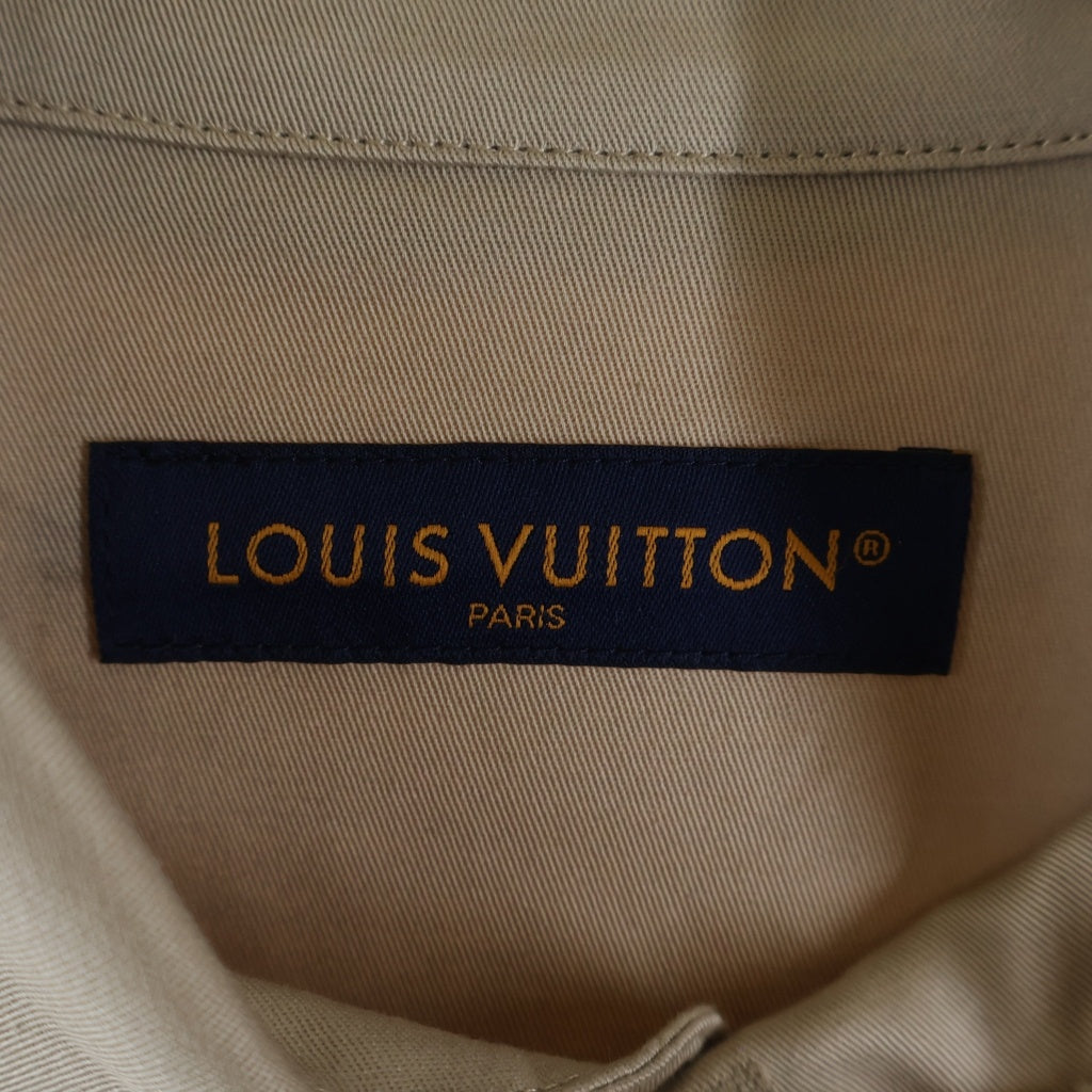 LOUIS VUITTON(ルイヴィトン) 24SS フロックモノグラム カジュアルコットン オーバーシャツジャケット ベージュ RM241MQ FUG HQB45W