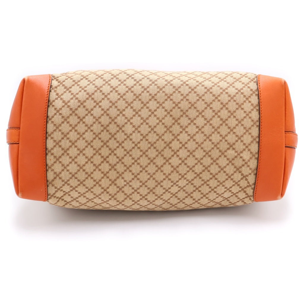 GUCCI(グッチ) ディアマンテ レザーハンドル キャンバストートバッグ ベージュ 269878 レディース