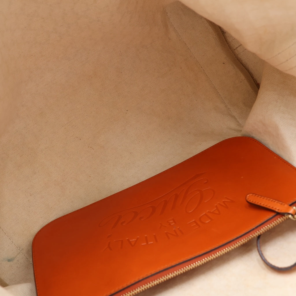 GUCCI レザー レディース トートバッグ ビジネスバッグ ［キャメルカラー］ GUCCI(グッチ) ディアマンテ レザーハンドル キャンバストートバッグ