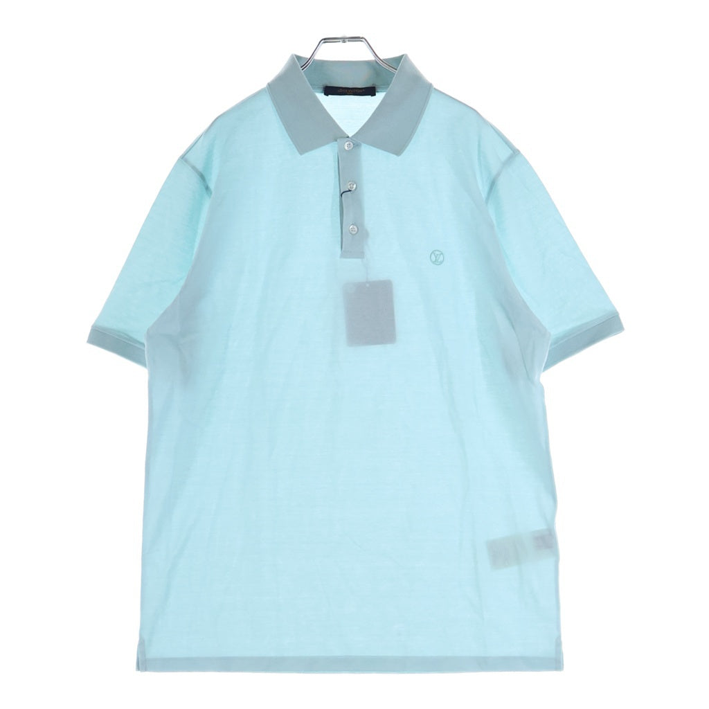 LOUIS VUITTON(ルイヴィトン) 23AW サークルシグネチャーロゴ ショートスリーブ コットンポロシャツ ブルー RM232Q JEA HAJR32