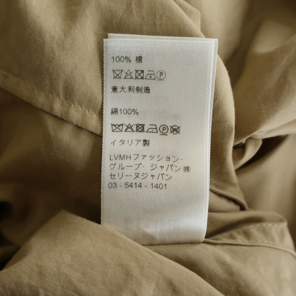 CELINE(セリーヌ) シグネチャーロゴ金ボタン コットン サファリドレス ベージュ レディース 2R32A992M