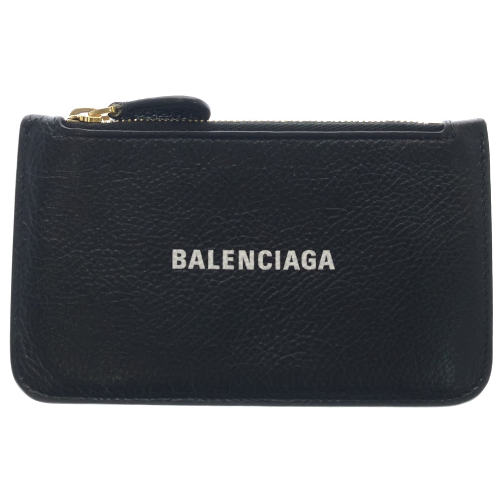 BALENCIAGA(バレンシアガ) CASH COIN AND CARD HOLDER ロゴデザイン レザーキャッシュコインアンドカードホルダーケース ブラック 594214 1IZ4M