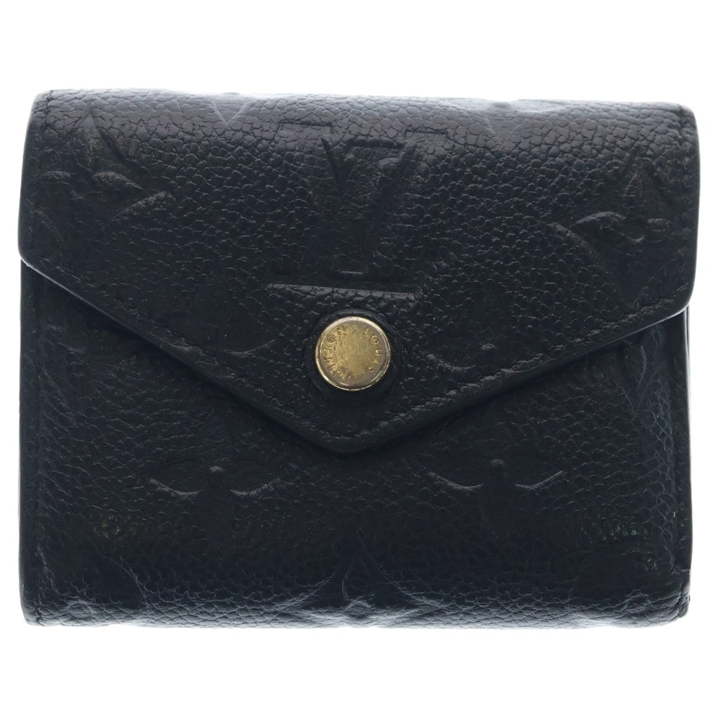 LOUIS VUITTON(ルイヴィトン) アンプラント ポルトフォイユ ゾエ レザーウォレット 三つ折り財布 ゴールド金具 ブラック M62935 SP2189