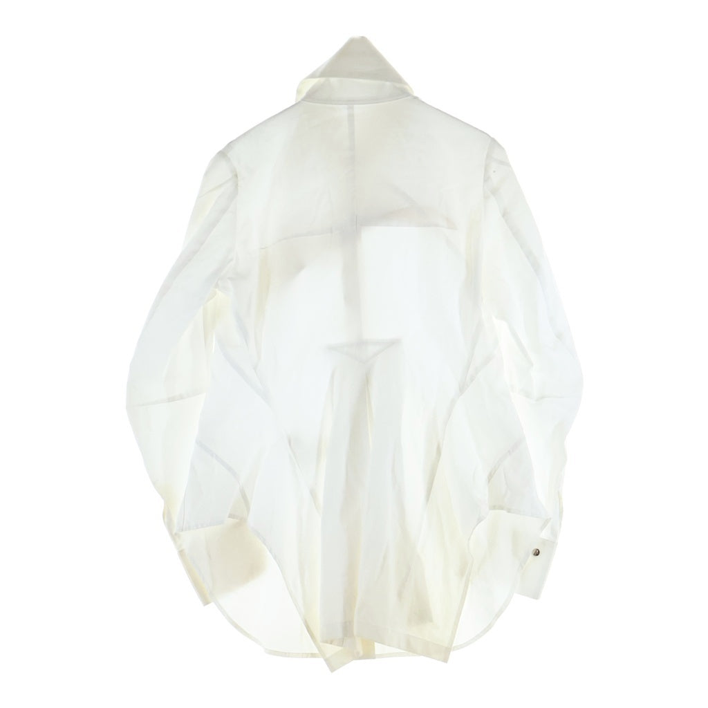 Yohji Yamamoto FEMME(ヨウジヤマモトファム) 06SS ASYMMETRIC FLAP TIE STUDDED SHIRT アシンメトリー フラップタイ スタッド 長袖シャツ レディース ホワイト FR-B22-001