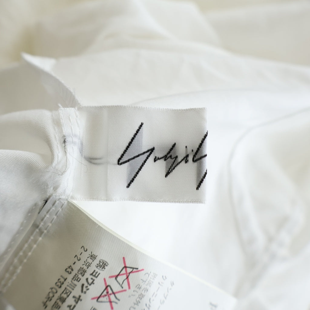 Yohji Yamamoto FEMME(ヨウジヤマモトファム) 06SS ASYMMETRIC FLAP TIE STUDDED SHIRT アシンメトリー フラップタイ スタッド 長袖シャツ レディース ホワイト FR-B22-001