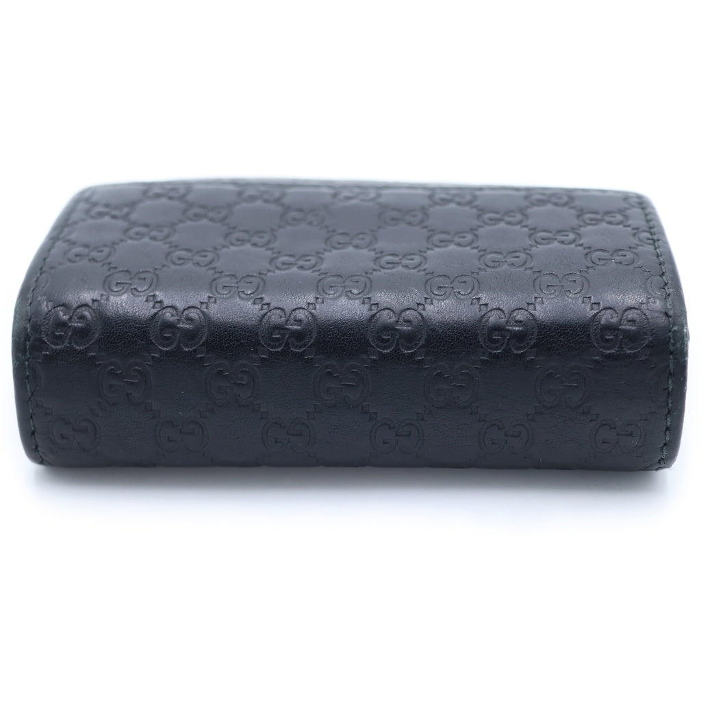 GUCCI(グッチ) マイクログッチ シマ レザー 二つ折りコインケース ブラック 295845