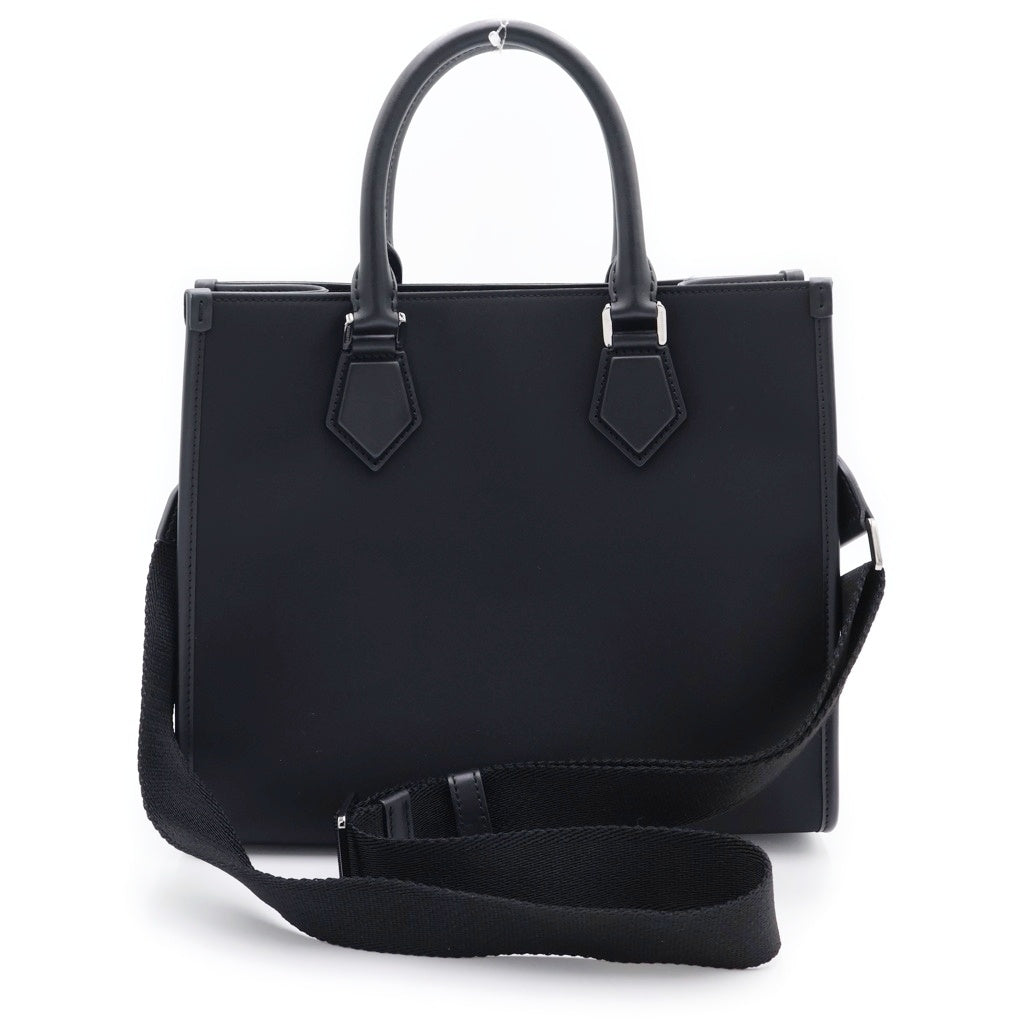 DOLCE & GABBANA(ドルチェアンドガッバーナ) ラバライズロゴ スモール ナイロン ショッピングバッグ ブラック BM2012AG182