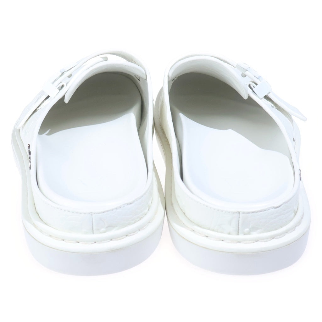 LOUIS VUITTON(ルイヴィトン) EASY MULE イージーミュール エンボス加工 モノグラム カーフレザー サンダル ホワイト
