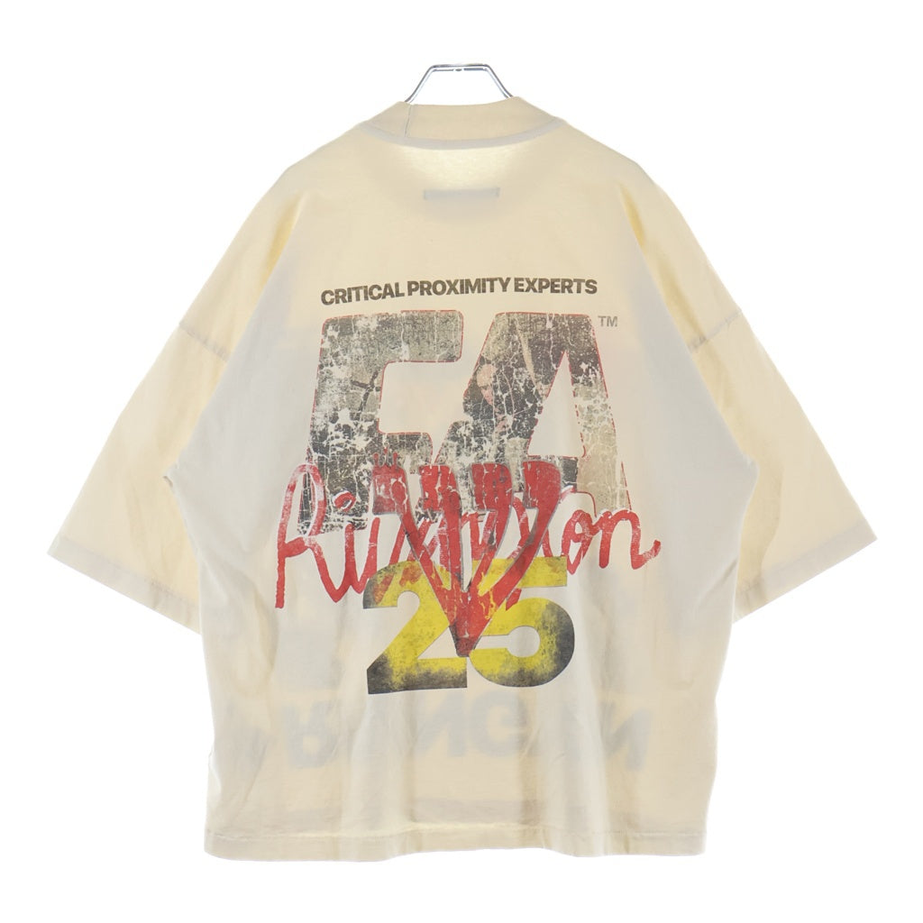 RIVINGTON roi Rebis(リヴィントンロイレビス) 25SS CRITICAL PROXIMITY TEE クリティカル プロクシミティ 両面プリントTシャツ 半袖クルーネックカットソー アイボリー