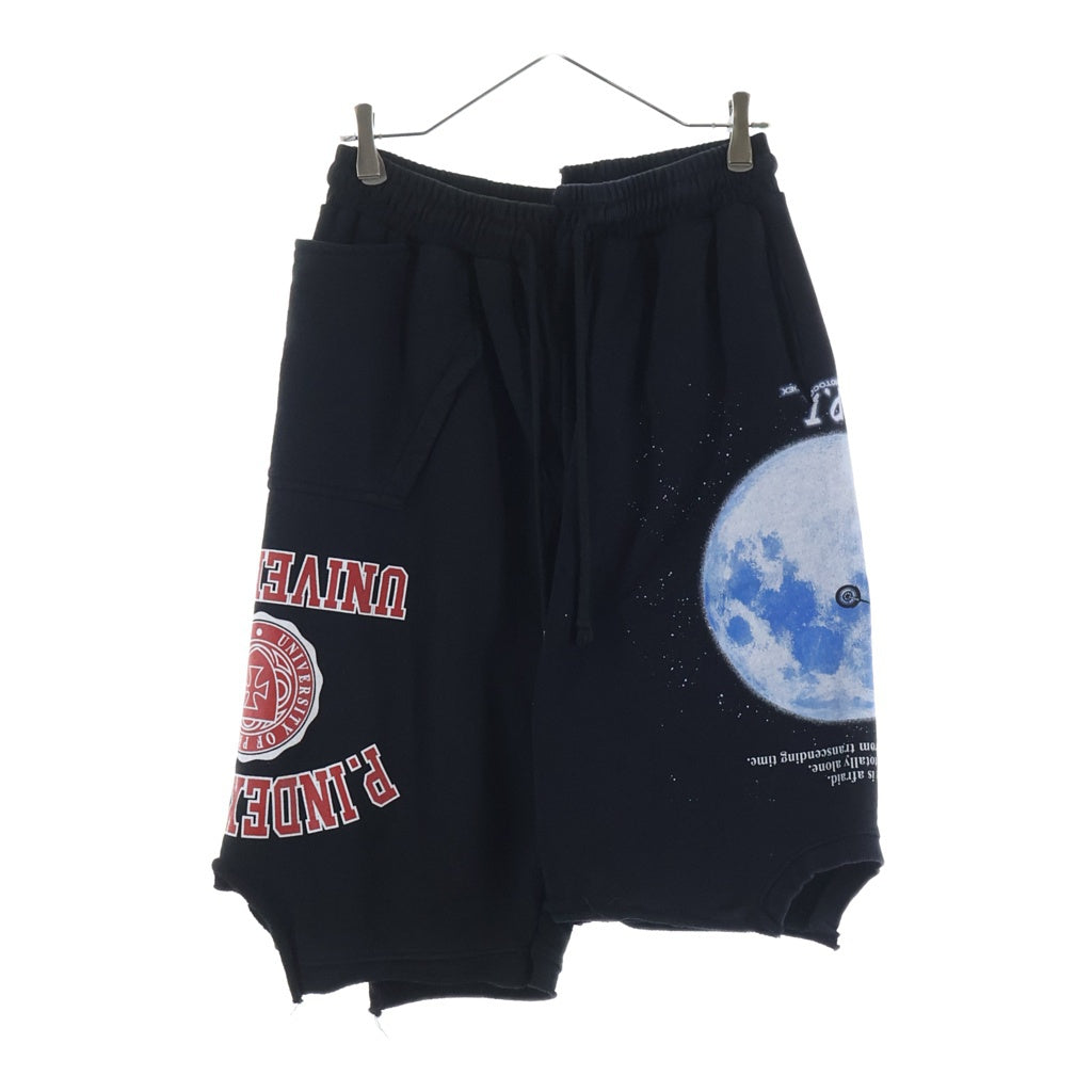 NO BRAND(ノーブランド) Protocol Index(プロトコルインデックス) 26SS Reconstructed Sweat Shorts 再構築 ドッキング加工 スウェットショーツ ハーフパンツ ブラック
