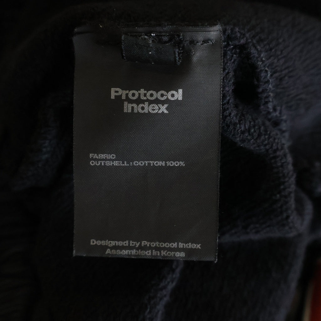 NO BRAND(ノーブランド) Protocol Index(プロトコルインデックス) 26SS Reconstructed Sweat Shorts 再構築 ドッキング加工 スウェットショーツ ハーフパンツ ブラック
