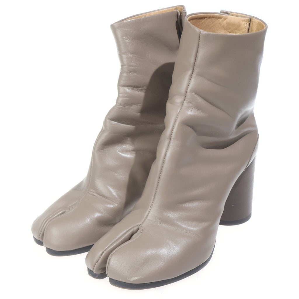 Maison Margiela(メゾンマルジェラ) 22 TABI BOOTS レザー ショート 足袋ブーツ ヒール8cm レディース ベージュ