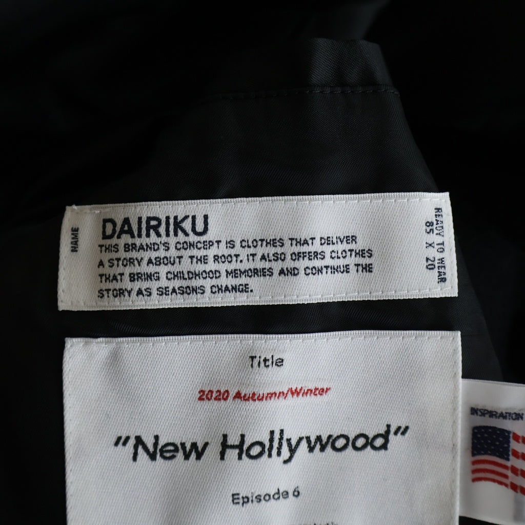 DAIRIKU(ダイリク) 20AW Melton Long P-Coat メルトン ロングPコート ブラック 20AW O-1