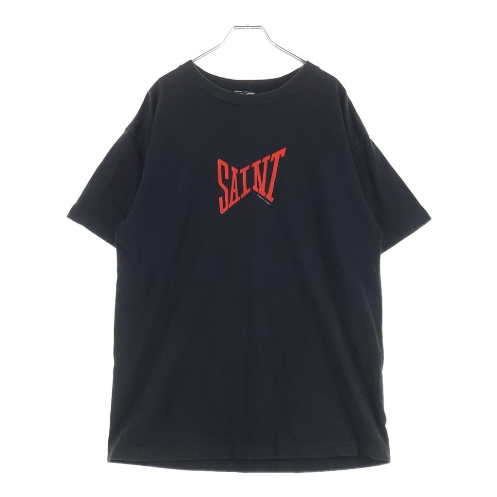 SAINT MICHAEL(セントマイケル) 21SS LOGO SS TEE コットン ロゴ プリント クルーネック 半袖Tシャツ カットソー ブラック SM-S21-0001-008