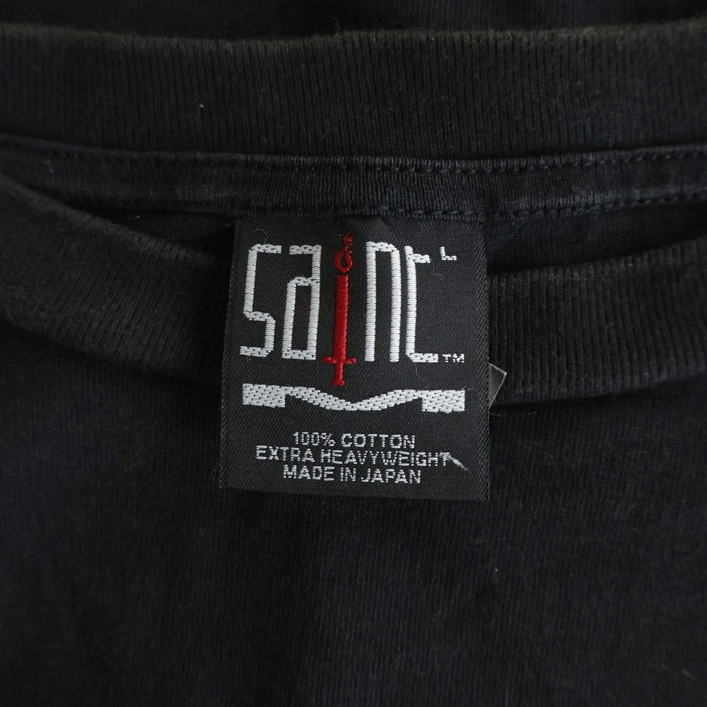 SAINT MICHAEL(セントマイケル) 21SS LOGO SS TEE コットン ロゴ プリント クルーネック 半袖Tシャツ カットソー ブラック SM-S21-0001-008