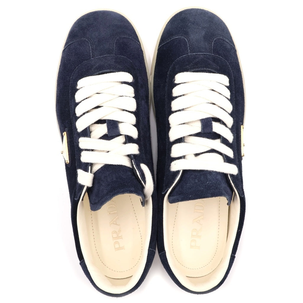 PRADA(プラダ) LANE レーン トライアングルロゴプレート スウェード ローカットスニーカー ネイビー 2EE394