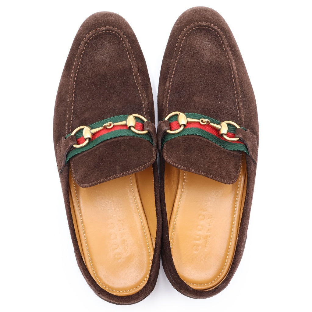 GUCCI(グッチ) シェリーライン ホースビット スウェード レザー ローファー シューズ ブラウン 322500