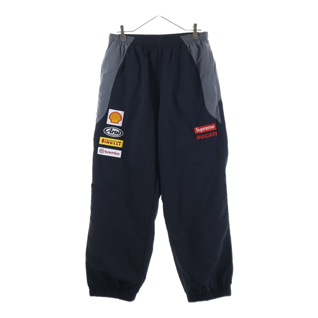 SUPREME(シュプリーム) 24SS ×DUCATI Track Pant ドゥカティ トラック ロゴ エンブロイダリー ワッペン ナイロン パンツ ブラック