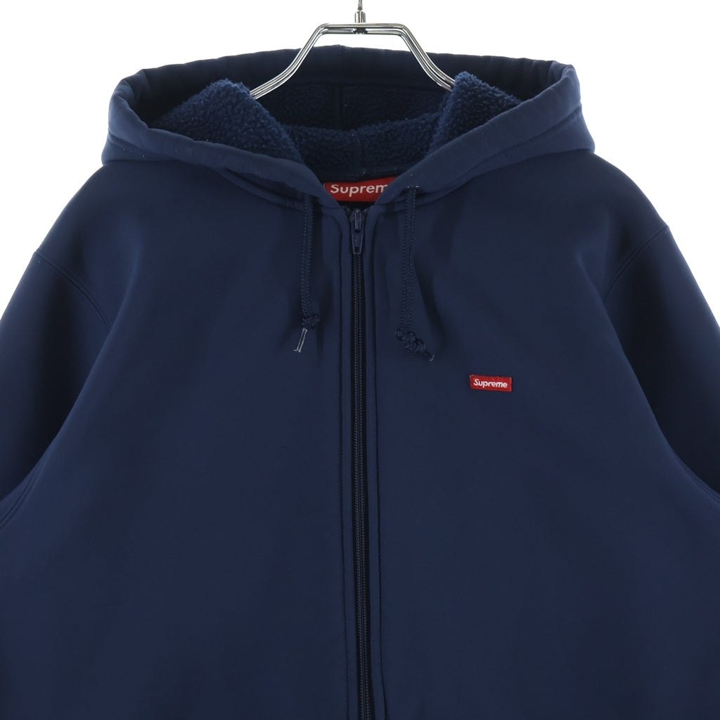 SUPREME(シュプリーム) 18AW Windstopper Zip up Hooded Sweatshirt スモールボックスロゴ ウィンドストッパー ジップアップ フーデッド スウェットパーカー ネイビー
