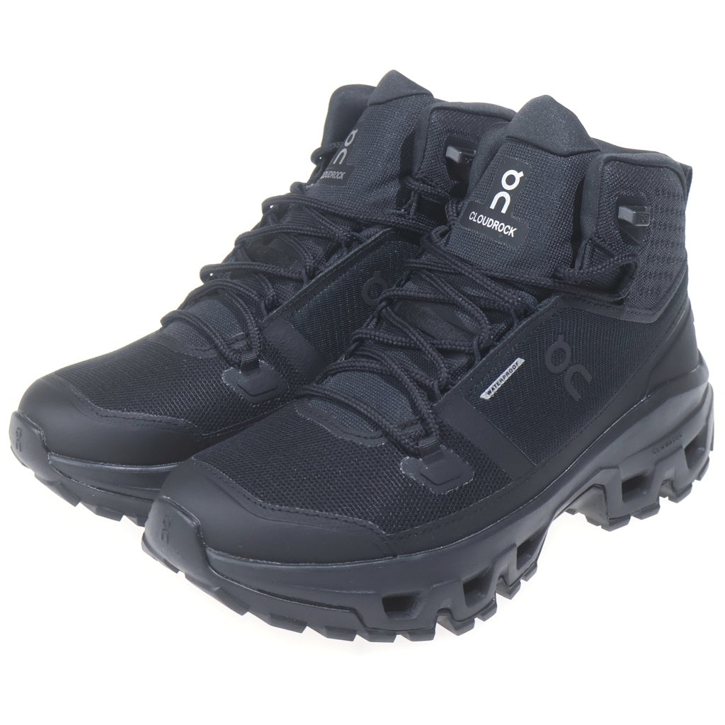 On(オン) WMNS CLOUDROCK MID WATERPROOF クラウドロック ウォータープルーフ ミッドカットスニーカー ブラック US8/25cm 3WF10131043 レディース