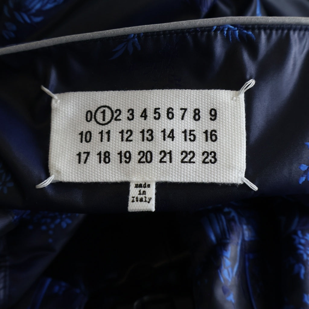 Maison Margiela(メゾンマルジェラ) 19SS ポリエステル シノワズリ柄 3連バックルドレス ワンピース ネイビー レディース S51CU0012