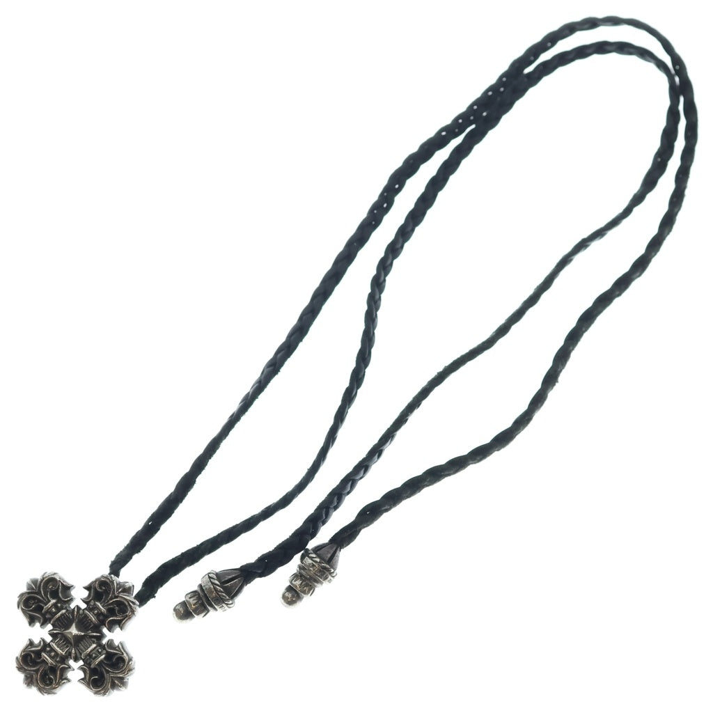 CHROME HEARTS(クロムハーツ) FILIGREE PLUS フィリグリープラス ペンダントトップ Wボロチップ レザーブレイドネックレス シルバー